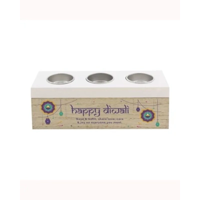 Personalised Diwali Triple Tea Light Box Personalised Diwali Triple Tea Light Box
