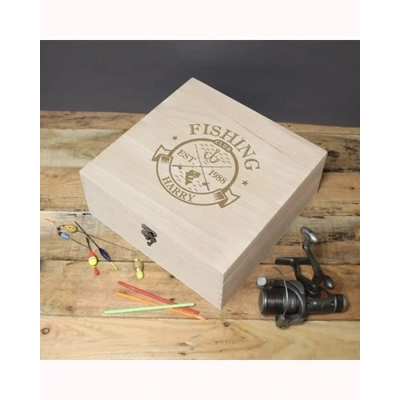 Personalised Fishing Club Wooden Keepsake Box Personalised Fishing Club Wooden Keepsake Box
