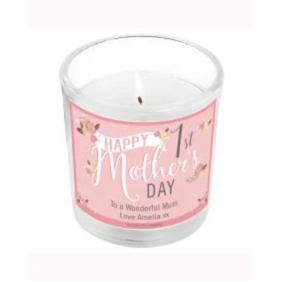 Personalised Floral Bouquet 1st Mothers Day Scented Jar Candle Personalised Floral Bouquet 1st Mothers Day Scented Jar Candle