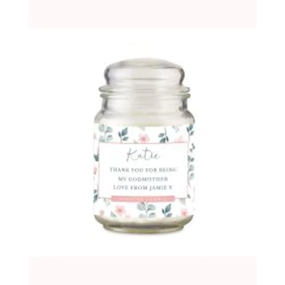 Personalised Floral Large Scented Jar Candle Personalised Floral Large Scented Jar Candle