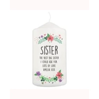 Personalised Floral Pillar Candle