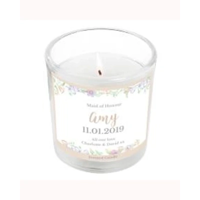 Personalised Floral Watercolour Scented Jar Candle Personalised Floral Watercolour Scented Jar Candle