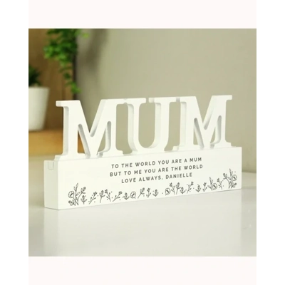 Personalised Floral Wooden Mum Ornament Personalised Floral Wooden Mum Ornament
