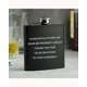 Personalised Free Text Black Hip Flask