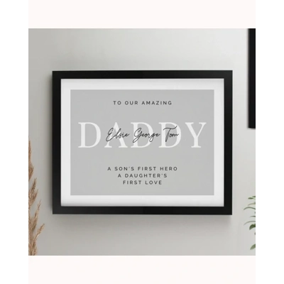 Personalised Free Text Black Poster Frame Personalised Free Text Black Poster Frame