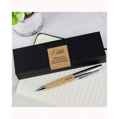 Personalised Free Text Cork Pen Set