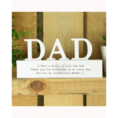 Personalised Free Text Heart Wooden Dad Ornament