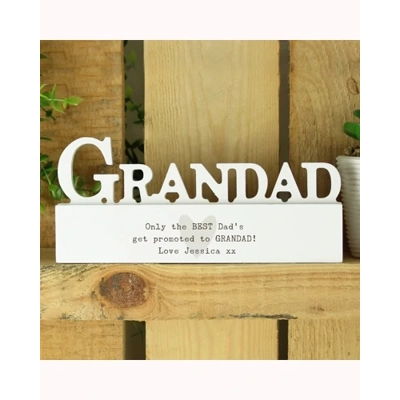 Personalised Free Text Heart Wooden Grandad Ornament Personalised Free Text Heart Wooden Grandad Ornament