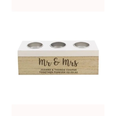 Personalised Free Text Triple Tea Light Box Personalised Free Text Triple Tea Light Box