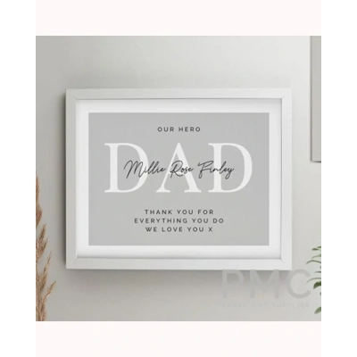 Personalised Free Text White Poster Frame