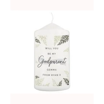 Personalised Godparent Pillar Candle Personalised Godparent Pillar Candle