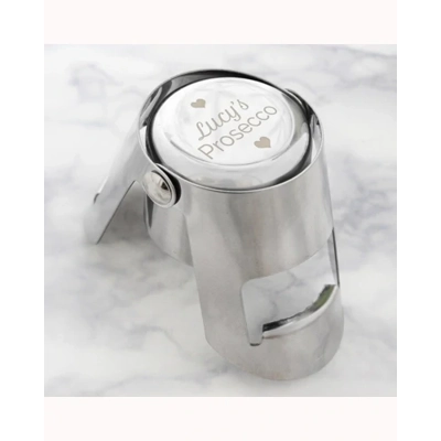Personalised Heart Motif Prosecco Bottle Stopper Personalised Heart Motif Prosecco Bottle Stopper