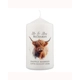 Personalised Highland Cow Pillar Candle