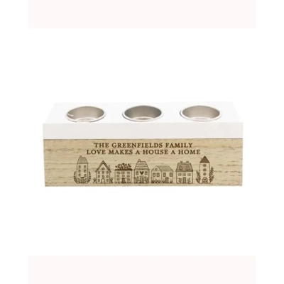 Personalised Home Triple Tea Light Box Personalised Home Triple Tea Light Box