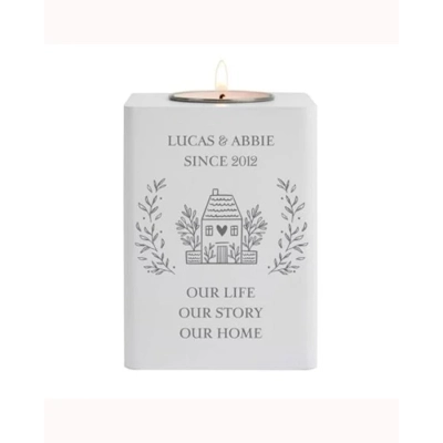 Personalised Home Wooden Tealight Holder Personalised Home Wooden Tealight Holder