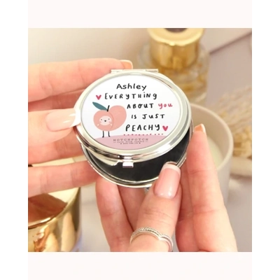 Personalised Hotchpotch Peachy Compact Mirror Personalised Hotchpotch Peachy Compact Mirror
