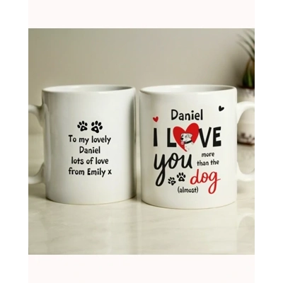 Personalised I Love You More Than The Dog Mug Personalised I Love You More Than The Dog Mug