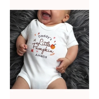 Personalised Little Pumpkin 0-3 Months Baby Vest Personalised Little Pumpkin 0-3 Months Baby Vest