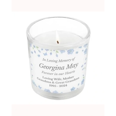 Personalised Memorial Forget Me Not Jar Candle Personalised Memorial Forget Me Not Jar Candle