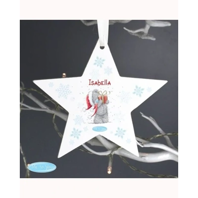 Personalised Me To You Christmas Wooden Star Decoration Personalised Me To You Christmas Wooden Star Decoration