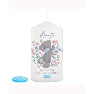 Personalised Me to You Floral Pillar Candle Personalised Me to You Floral Pillar Candle