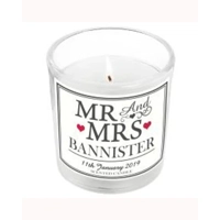 Personalised Mr & Mrs Scented Jar..