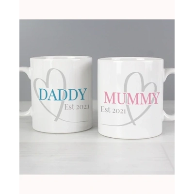 Personalised Mummy & Daddy Mug Set Personalised Mummy & Daddy Mug Set