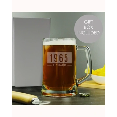 Personalised Name & Date Pint Stern Tankard Personalised Name & Date Pint Stern Tankard