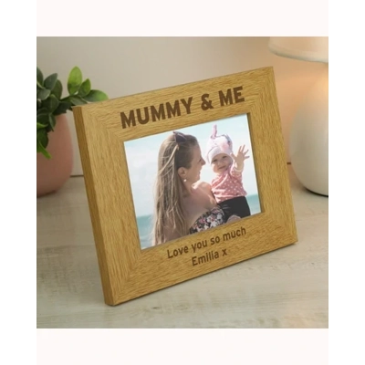 Personalised Oak Finish 6x4 Mummy & Me Photo Frame Personalised Oak Finish 6x4 Mummy & Me Photo Frame