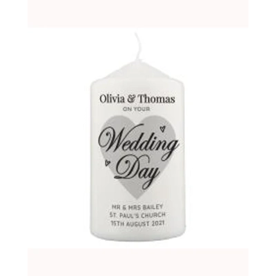 Personalised On Your Wedding Day Pillar Candle Personalised On Your Wedding Day Pillar Candle