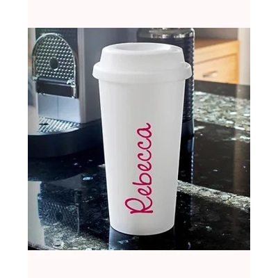 Personalised Pink Name Island Insulated Eco Travel Cup Personalised Pink Name Island Insulated Eco Travel Cup