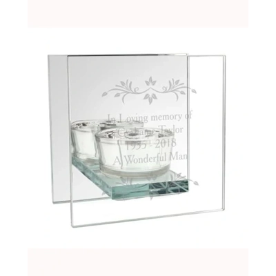 Personalised Sentiments Mirrored Glass Tea Light Candle Holder Personalised Sentiments Mirrored Glass Tea Light Candle Holder