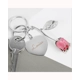 Personalised Silver Plated Name Pink Rose Keyring