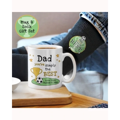 Personalised Simply The Best Mug & Socks Set Personalised Simply The Best Mug & Socks Set