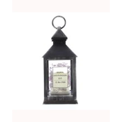 Personalised Soft Watercolour Rustic Black Lantern Personalised Soft Watercolour Rustic Black Lantern
