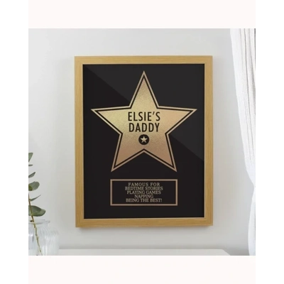 Personalised Star Award Oak Poster Frame Personalised Star Award Oak Poster Frame