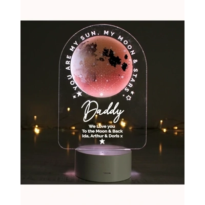 Personalised Sun Moon & Stars LED Colour Changing Night Light Personalised Sun Moon & Stars LED Colour Changing Night Light