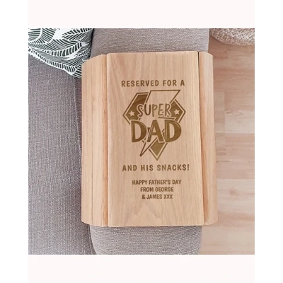 Personalised Super Dad Sofa Tray Personalised Super Dad Sofa Tray