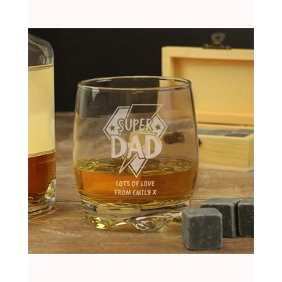 Personalised Super Dad Tumbler Glass