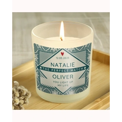 Personalised The Perfect Match Scented Jar Candle Personalised The Perfect Match Scented Jar Candle
