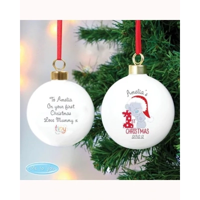Personalised Tiny Tatty Teddy 'My 1st Christmas' Bauble Personalised Tiny Tatty Teddy 'My 1st Christmas' Bauble