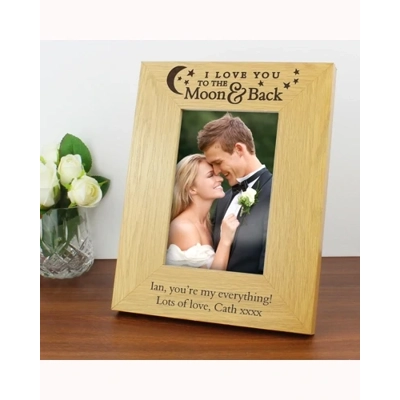 Personalised 'To the Moon and Back' 6x4 Oak Finish Photo Frame Personalised 'To the Moon and Back' 6x4 Oak Finish Photo Frame
