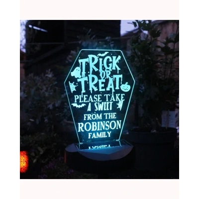 Personalised Trick or Treat Halloween Solar Light Personalised Trick or Treat Halloween Solar Light