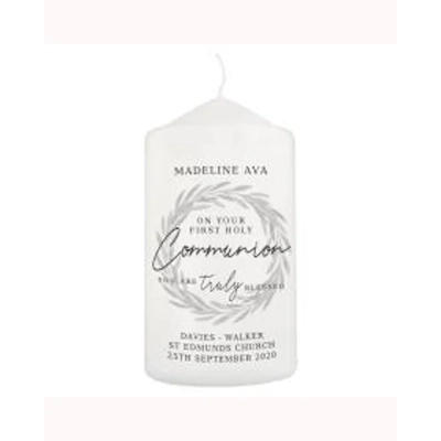 Personalised Truly Blessed First Holy Communion Pillar Candle Personalised Truly Blessed First Holy Communion Pillar Candle