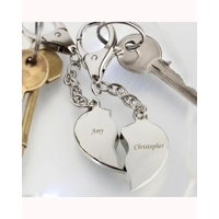 Personalised Two Hearts Keyring
