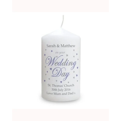 Personalised Wedding Day Pillar Candle