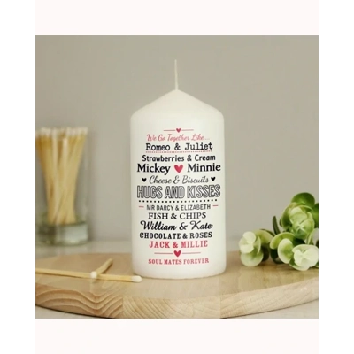 Personalised We Go Together Like.... Pillar Candle Personalised We Go Together Like.... Pillar Candle