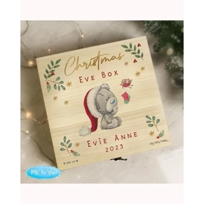 Personalised Winter Christmas Eve Tiny Tatty Teddy Large Wooden Keepsake Box Personalised Winter Christmas Eve Tiny Tatty Teddy Large Wooden Keepsake Box