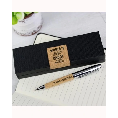 Personalised Worlds Best Cork Pen Set Personalised Worlds Best Cork Pen Set
