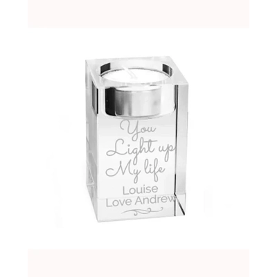 Personalised You Light Up My Life Glass Tea Light Holder Personalised You Light Up My Life Glass Tea Light Holder